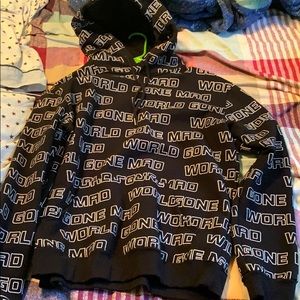 WORLD GONE MAD hoodie size Large brand new